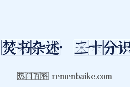 焚书杂述·二十分识是什么意思的图片